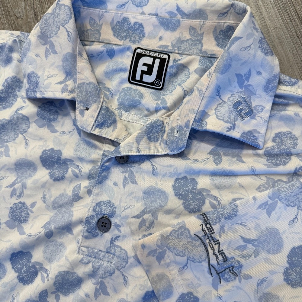Footjoy Mens XL Athletic Fit Floral Golf Polo Shirt